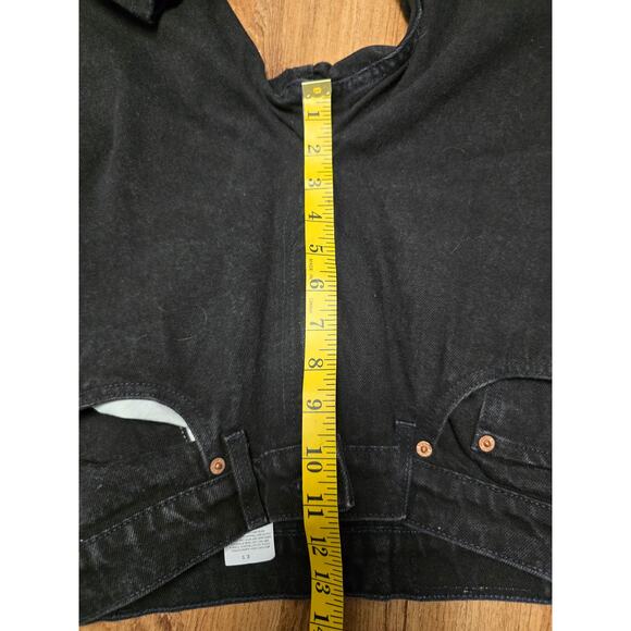 Vintage Levi's 501 Womens Jeans 9 Short Black Dark Wash Relax Fit Tapered Leg - Picture 9 of 13